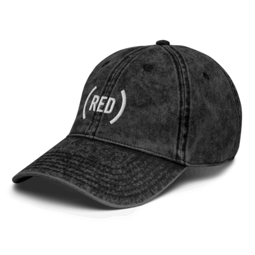 Vintage (RED) cap in faded black