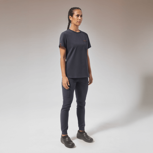Hypothesis (RED) Base Women's 1-Pocket STRETCH Crew Neck Tuck-In Scrub Top
